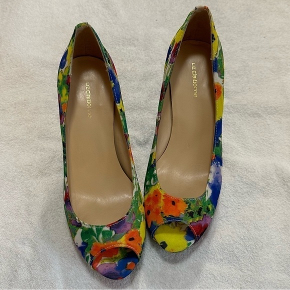 EUC Liz Claiborne Floral Peep Toe Pumps With Hidden Platform For Comfort, Sz 6.5 - Picture 16 of 16